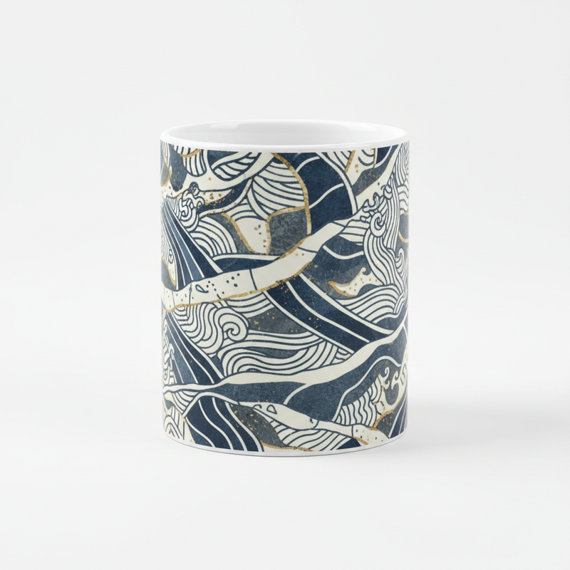 Just One More Chapter white ceramic coffee mug with full wrap print design