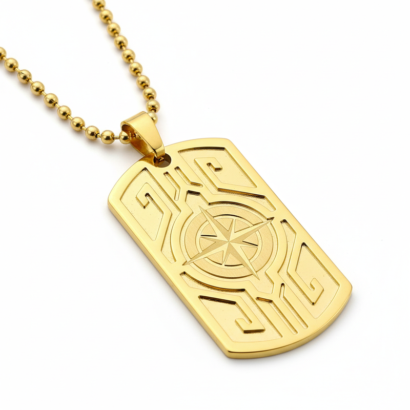 My Badass Granddaughter Dog Tag Necklace in surgical steel with gold finish