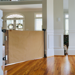 Oil Waxed Canvas Pet Safety Gate – Durable, Waterproof, Vintage-Inspired | fit openings from 27.6" to 55" wide and stand 33"